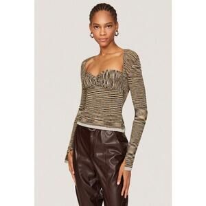 SIMKHAI Brown Vesna Space Dye Twisted Top Size XS with Hole